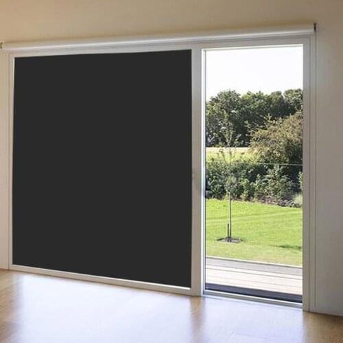 Window Blackout Film Removable 100% Light Blocking Static Total Blackout Privacy Room Darkening Window Tint Black Window Sticker