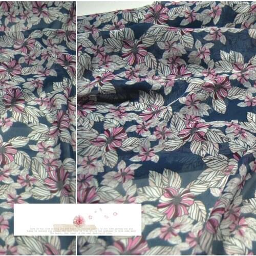LEO&LIN Micro-Flaw Flower Large Wide Silk Georgette Chiffon Clothing Fabric DIY Sewing