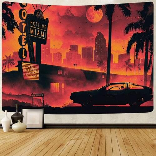 Simsant Psychedelic Space Tapestry Animated Cartoon Movie Scene Art Wall Hanging Tapestries for Living Room Home Decor