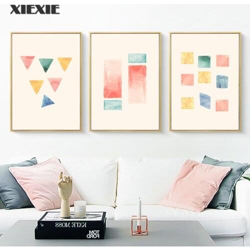 Modern Abstract Geometric Prints Posters Splash Ink Canvas Paintings Wall Art Pictures for Gift Kids Room Home Decorations