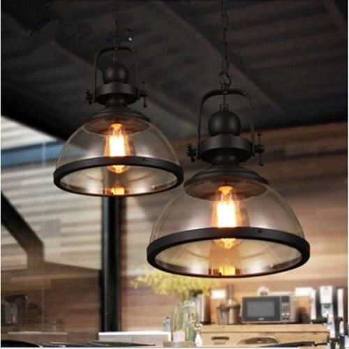 Modern LED E27 Pendant Lights Glass Lamp Luminaire Vintage loft Pendant Lamp Glass Lampshade Hang lamp Light For Bar Restaurant