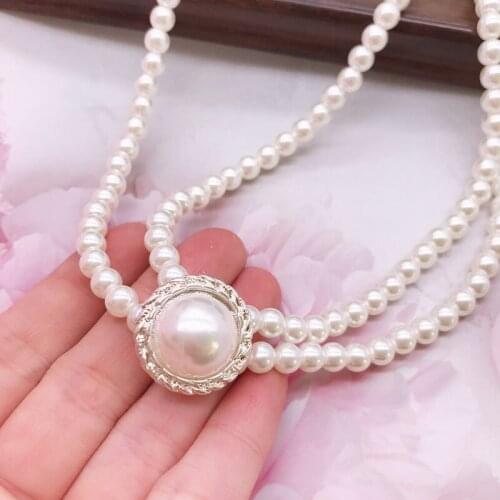 Bridal Accessories Necklace Pearls Short Elegant Cheongsam Jewelry