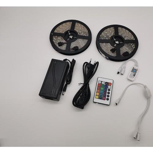 12V 10m 5050 300Leds RGB Led Strip+12V 5A Adapter+ 24Key Wifi Led Remote controller