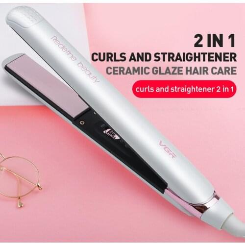 RESUXI Professional hair straighteners silver Hair curler 2 in1Ceramic Coated Flat Iron Hair iron Plates dropshipping
