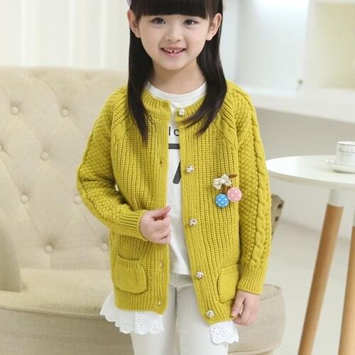 2020 Spring Girls Sweater Cardigan Baby Girl Clothes 3-12Y Kids Clothes Colorful Children Outwear Clothing Cute Warm Coat Jacket