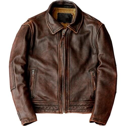 High Quality Genuine Leather Coat For Men 5XL Windbreaker Cowhide Jacket Bomber Trench Coat Male Winter Men Clothing Plus Size