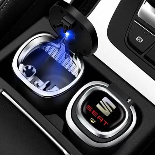 High-end Car Ashtray With Blue LED Light On The Car Air Outlet For Seat FR leon mk3 mk2 5f lbiza Altea 6j Alhambra Arona Toledo