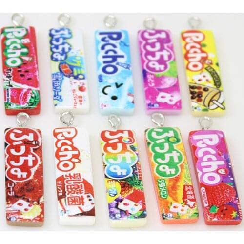 Yamily 10Pcs/Resin Candy Charm Simulation Japenese Korean Fruit Sweet Pendant Jewelry For DIY Earrings Keychain Accessories