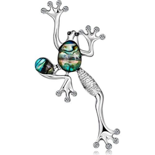 Zlxgirl jewelry brand shell metal frog brooches for women kids christmas gifts fashion mens statement punk broches hats jewelry