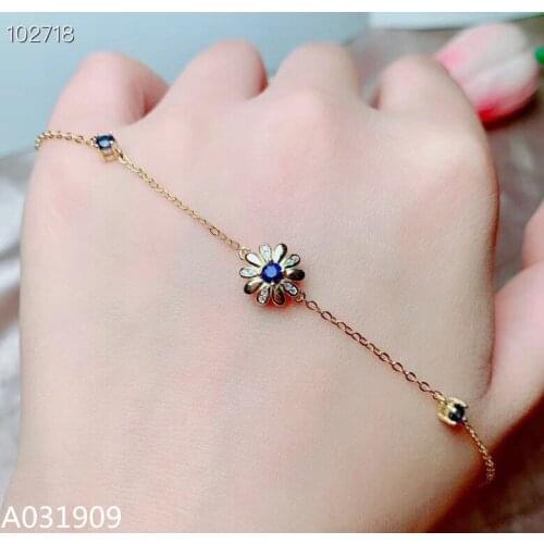 KJJEAXCMY boutique jewelry 925 sterling silver inlaid Natural sapphire fine female Bracelet support detection fashion