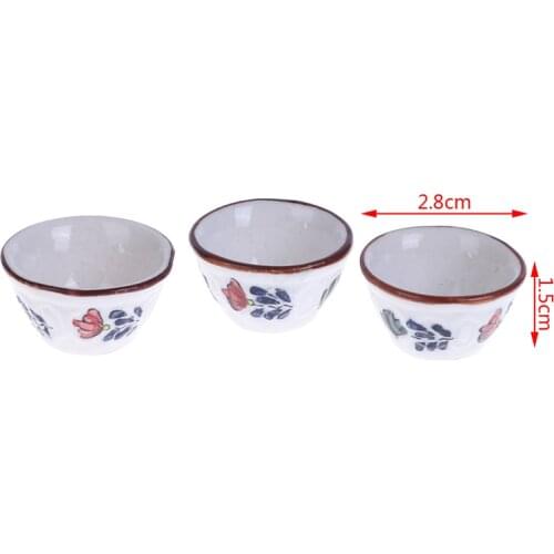1PCS Rice Bowl Tableware Dolls House Furniture Miniatures Kitchen Toy Best Gifts For Dollhouse Accessories