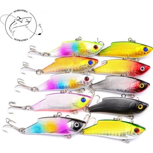 10pcs/lot VIB Ration Sinking Sea Fishing Lure 55mm/10g 8# Hooks Saltwater Wobbler Artificial Professional Crankbait Plastic Bait