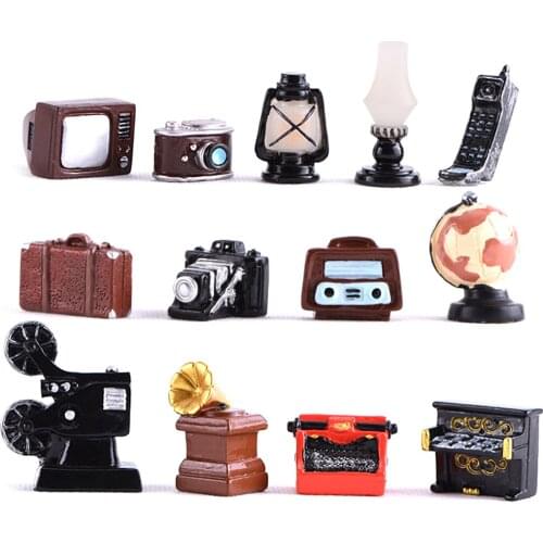 13PCS Antique Figurines Mini Vintage Camera Home Decor Movie Projector Figurine