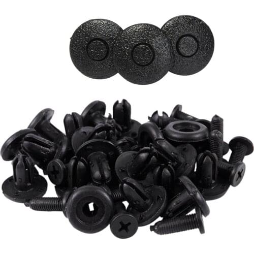 20 Pcs Car Bumper Fender 7mm Hole Black Plastic Rivets & 10X Interior Plastic Rivet Fastener Clip Trim Panels 8mm Push