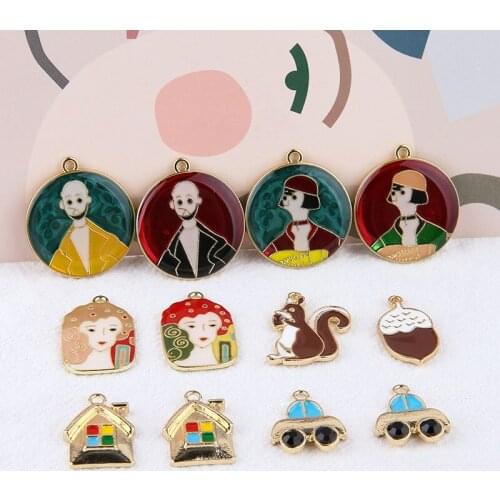 2020 Creative style 30pcs/lot Avatar round squirrel pinecone house cars shape alloy floating locket charms diy jewelry making