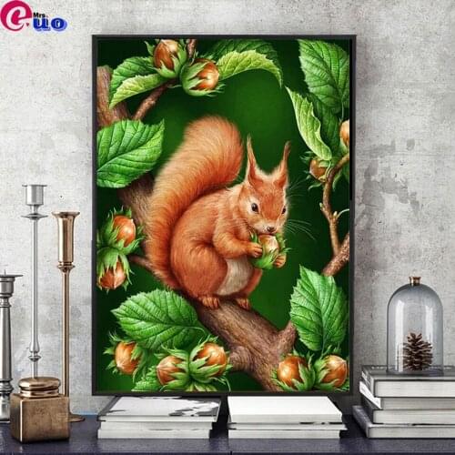 5D Diamond Painting Full Square/Round Squirrel DIY Diamond Embroidery Mosaic Animal Handmade Gift Home Decoration