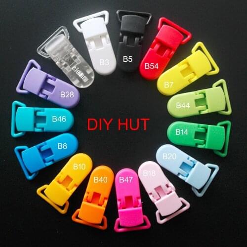 60pcs SUTOYUEN Plastic Pacifier Clips / Suspender Clips With Gripping Teeth For Baby Dummy Soother Holder Clip Mix 15 Colors