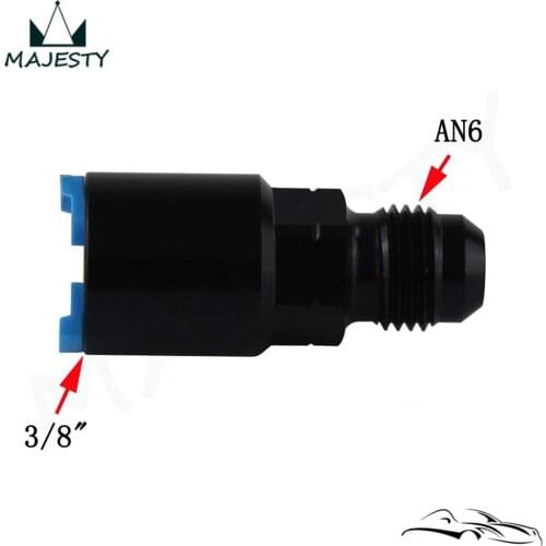 AN6 MALE to 3/8" FEMALE QUICK CONNECT FUEL RAIL LINE BLACK