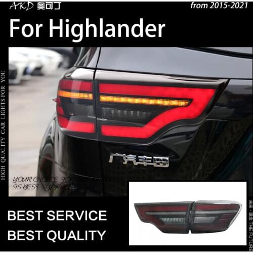 AKD Car Styling for Toyota Highlander LED Tail Light 2015 New Kluger LED Tail Lamp DRL Signal Brake Reverse auto Accessories