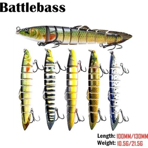 BATTLEBASS 10.5g swimbait lure Multi Jointed fish Wobblers Lifelike Fishing Lure 9 Segment Swimbait Crankbait Fishing Tackle