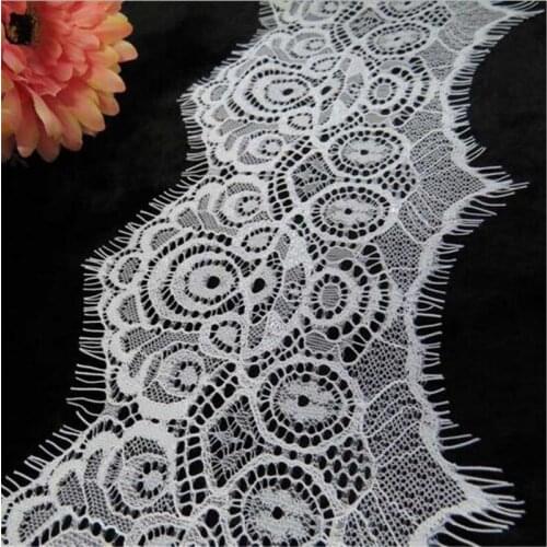 Free-shipping 30meters Beautiful Black/ white Flower Venice Venise Eyelash Lace Lace Applique Sewing Trims 12cm LB0061