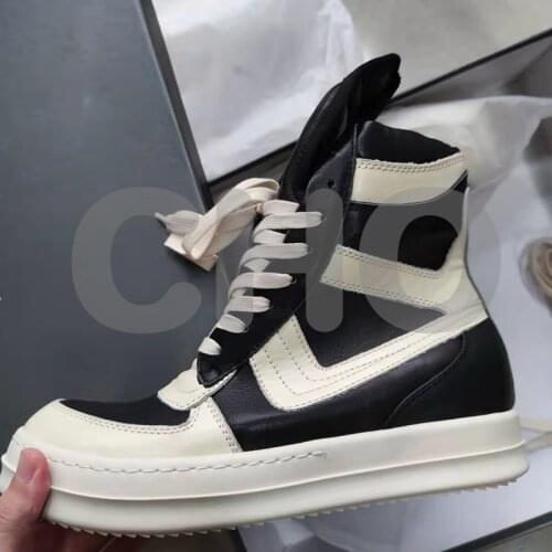 High Street Brand Rric Owens Womens Sneakers Mens Sneakers Original Soles Men Shoe Mens Casual Shoes Zipper Short Boots