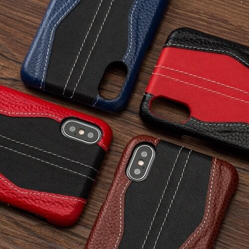 Luxury stitch Genuine Leather phone case for iphone 11 Pro Max X XS XSmax XR 6 6s 5 5s se 7 7plus 8 8 plus protection back cover