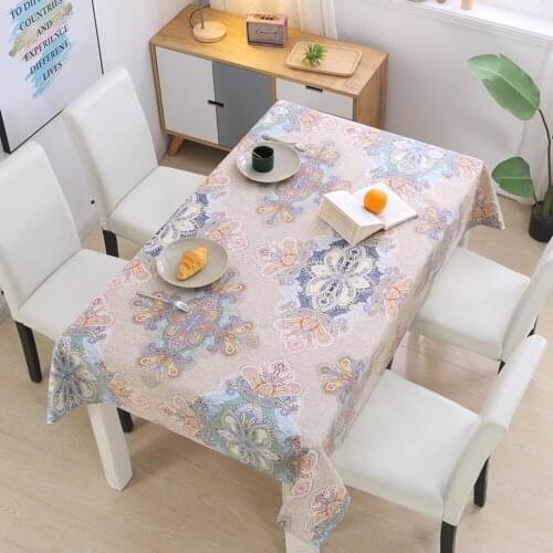 Decorative Table Cloth Rectangular Cotton Linen Tablecloths Waterproof Oilproof Dining Table Cover Tea Table Cloth Plant Flowers