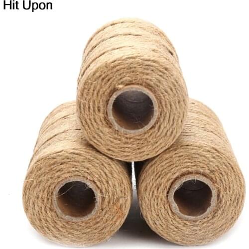 Jute Twine 100M Natural Sisal 2mm Rustic Tags Wrap Wedding Decoration Crafts Twisted Rope String Cord Events Party Supplies