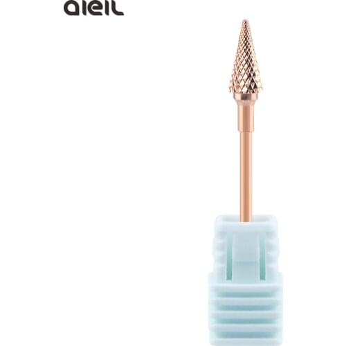 Rose Gold Coating Tungsten Carbide Rotary Burr Nail Drill Bits Electric Cutter For Manicure Machine Nail Drill Accessories Tool