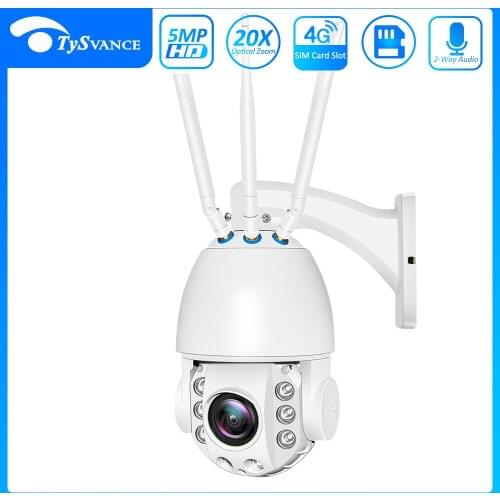 Wifi PTZ IP Camera 5MP 30X Zoom 4G Two Way Audio AI Auto Tracking Wireless Cam Outdoor 80m IR Video Home Security Camera