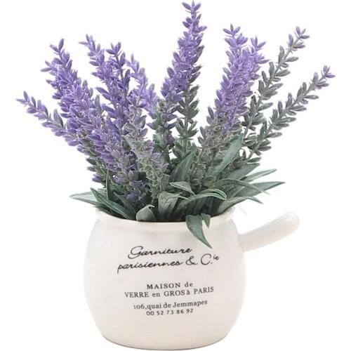 1 Bonsai Purple Lavender Artificial Flowers Ornaments Artificial Flowers Home Garden Living Area Tabletop Decoration