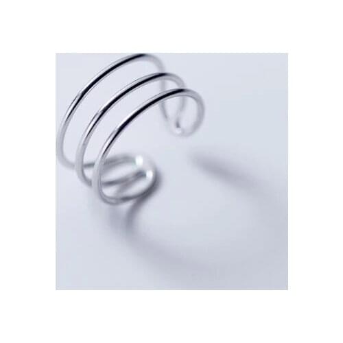 100% Authentic REAL.925 Sterling Silver Fine Jewelry 3-Rows Open Hollow Knuckle Wider Ring Long GTLJ1486