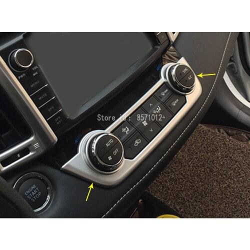 Car Body ABS Chrome Interior Air Condition Button Control Outlet Stwich Button Trim Frame Lamp For Toyota RAV4 2016 2017 2018
