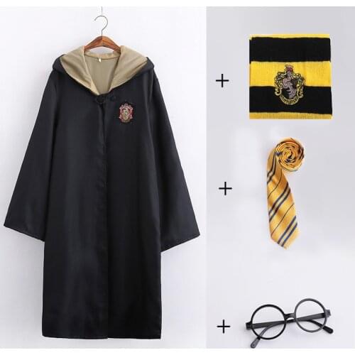 Movie Magician Robe Adult Kids Cosplay Costumes Halloween Stage Show Robes Gown High Quality Unisex Cape Cloak Shirt Tie