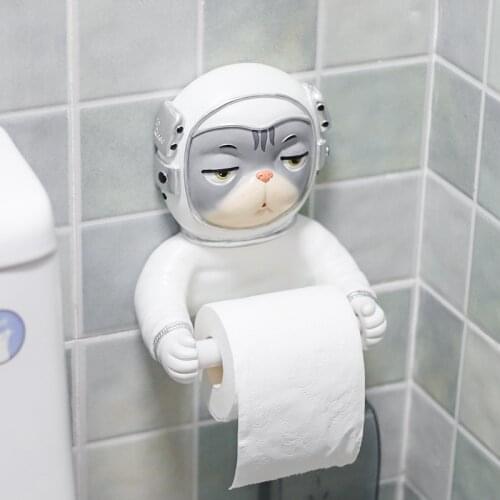 Creative Roll Paper Towel Holder Bathroom Non-punch Paper Roll Cartoon Alien Household Toilet Storage Roll Paper Tube
