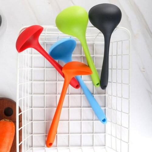 Small Kid Silicone Soup Spoons With Long Handle Household For Coffee Tea Bath Salts For Non-stick Pans Essential Kitchen Tool