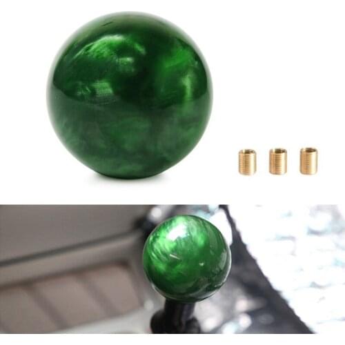 Marble Style Round Ball Gear Shift Knob Acrylic Shifter Knobs Stick Shift Knobs with 3 Adapter for Manual Car