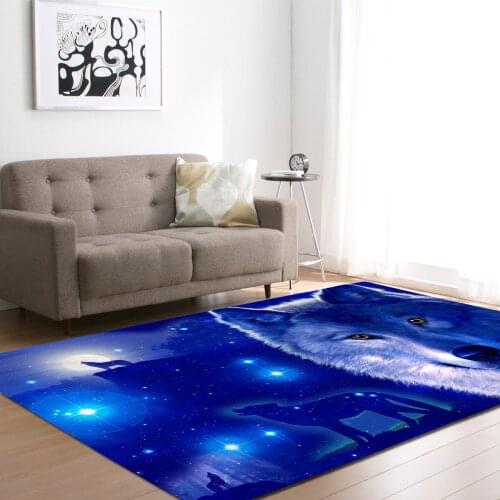 Cartoon Animals Wolf pattern Carpets for Living Room Bedroom Decor Carpet Baby Crawl Anti-slip Mat 3D Printed Kids play Area Rug