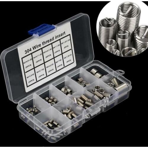 Stainless Steel M3 M4 M5 M6 M8 Thread Repair Insert Kit Rivet Nut Kit Helicoil Thread Repair Insert Kit 150PCS / Box