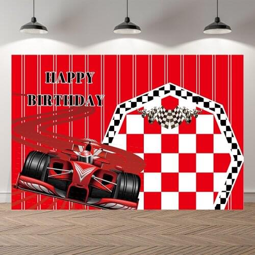 Neoback Racing Car Cartoon Game Newborn Baby Shower Boy 1st Birthday Backdrop Custom photography Background Photophocall