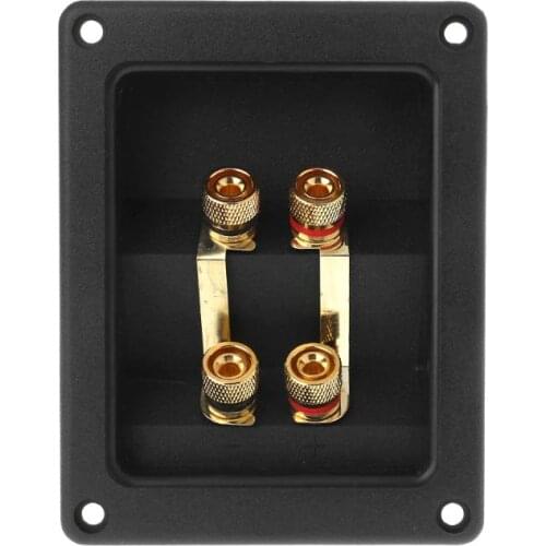 2021 New Terminal Cup Connector 266 Parts Express Binding Posts Gold Banana Jacks Recessed Bi-Amp Speaker Box Black