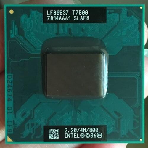 Original for intel planform laptop Core 2 Duo T7500 CPU 4M Socket 479 Cache/2.2GHz/800/Dual-Core Laptop processor support 965