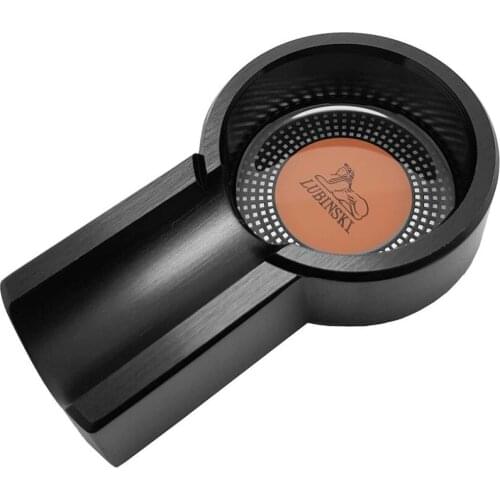 Lubinski Cigar Ashtrays Black Steel Glass