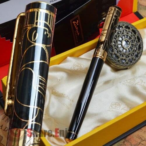 FOUNTAIN PEN PICASSO 902A BLACK AND GOLDEN FINE NIB DREAM SERIES