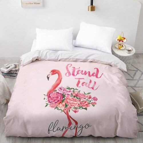 1PCS Duvet Cover,3D HD Printing Quilt Cover 240x220/200x200/140x200/210x210,Cartoon Flamingo Bedding King/Queen/Double,Drop Ship