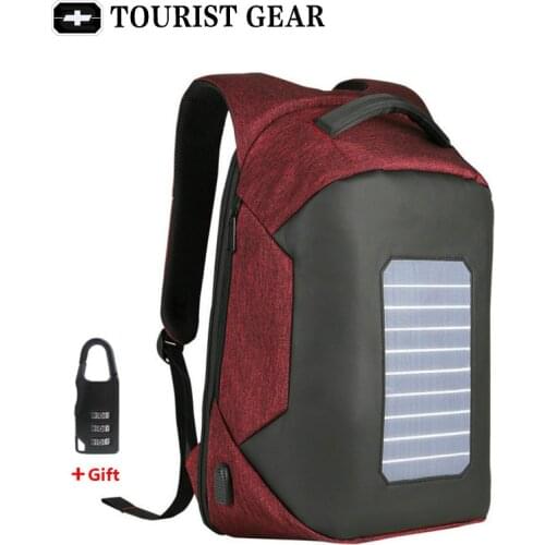 Plecak Solar Powered Designer bagpack men mochila usb charging anti theft backpack Travel 15.6'' laptop backpack men waterproof