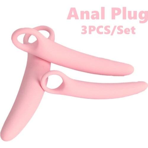 Silicone Anal Plug 3pc/set Dildo Vibrator Anus Expander Dilatador Sex Toys For Women Male Prostate Massager ButtPlug Masturbator