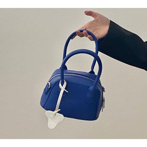 PU Leather Women Portable Shell Shoulder Bag Elegant Ladies Daily Tote Purse Handbags Fashion Design Female Blue Crossbody Bags