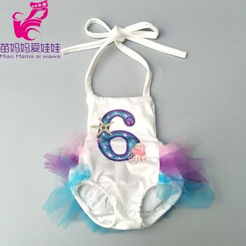 Doll swimsuit for 43cm baby doll bikini 18 inch doll swimming clothes